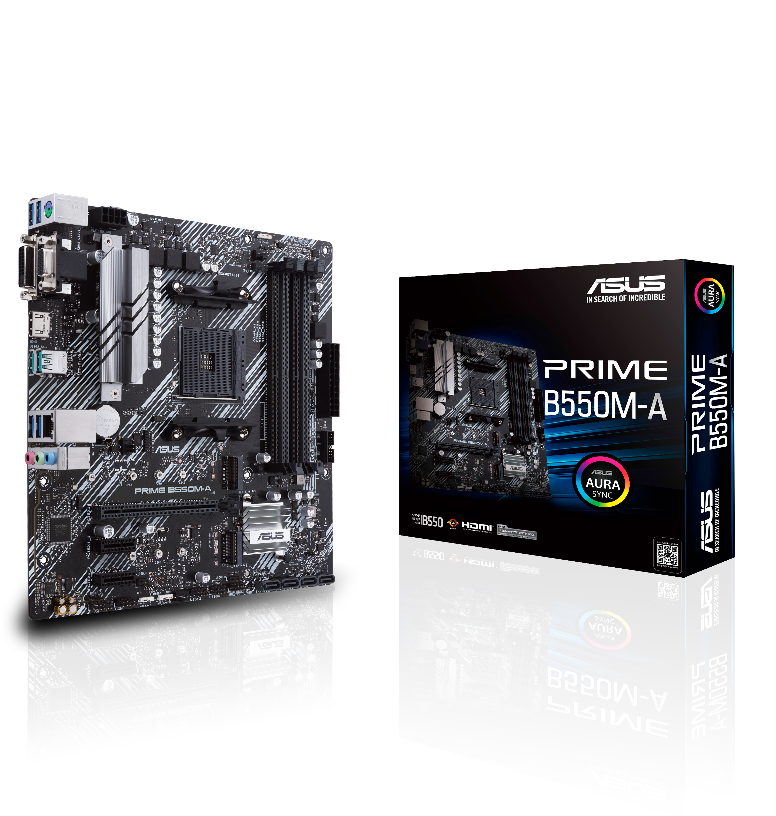 ASUS Prime B550M-A mATX Mainboard Sockel AM4 M.2/USB3.2/HDMI/DVI/VGA