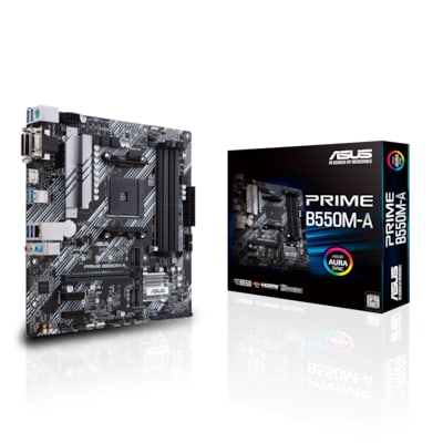 HD L  günstig Kaufen-ASUS Prime B550M-A mATX Mainboard Sockel AM4 M.2/USB3.2/HDMI/DVI/VGA. ASUS Prime B550M-A mATX Mainboard Sockel AM4 M.2/USB3.2/HDMI/DVI/VGA <![CDATA[• mATX Mainboard Sockel AM4 für AMD Ryzen der 3./4./5. Generation • AMD B550 Chipsatz, Grafik aus Ryze