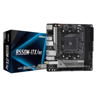 ASRock  B550M-ITX/ac Mini-ITX Mainboard AM4 M.2/HDMI/DP/USB3.2(Gen2)WIFI/BT | 04710483931727