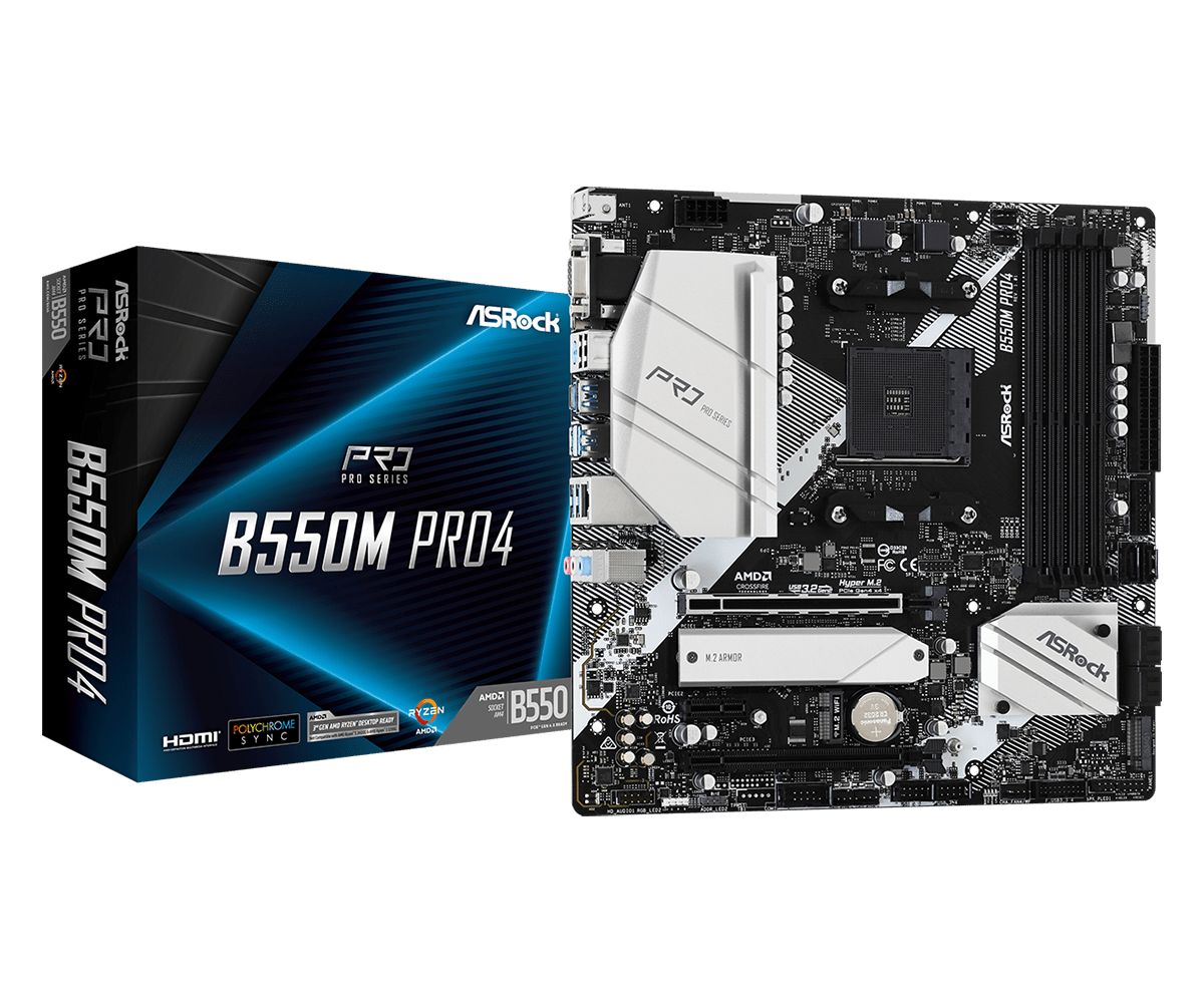 ASRock B550M Pro4 mATX Mainboard Sockel AM4