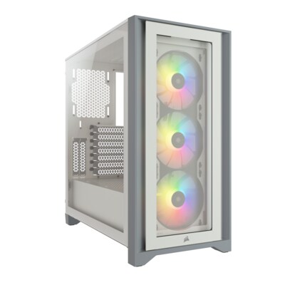 Corsair iCue 4000X RGB weiß Midi Tower ATX Gaming Gehäuse TG Seitenfenster