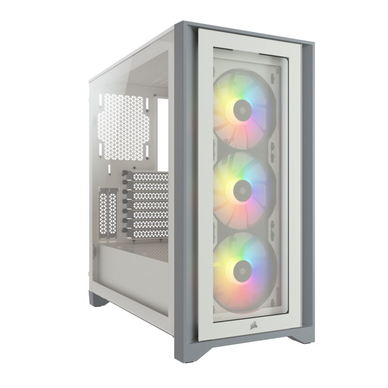 Corsair iCue 4000X RGB weiß Midi Tower ATX Gaming Gehäuse TG Seitenfenster