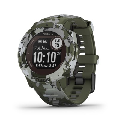 Garmin Instinct Solar Camo GPS-Multisport-Smartwatch grün