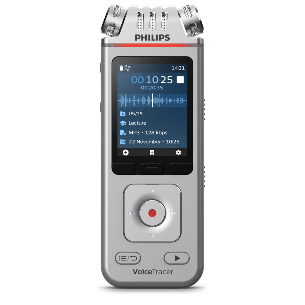Philips Voice Tracer DVT 4110 Digitales Diktiergerät 8 GB mit App-Fernsteuerung