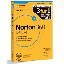 Norton LifeLock 360 Deluxe 3 Ger&auml;te 1 Jahr 3for1 PROMO ohne Sub BOX