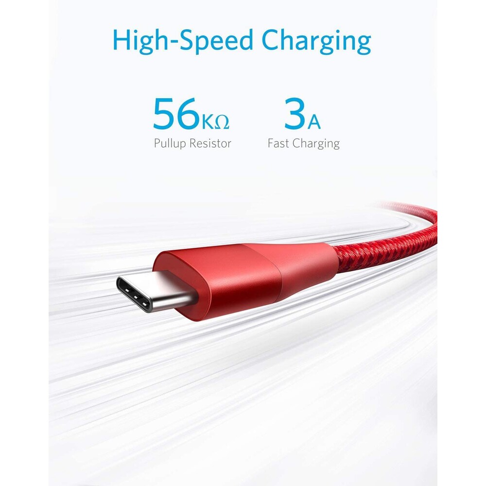 Anker PowerLine Select+ II USB-A auf USB-C Kabel 0,9m rot + Tasche