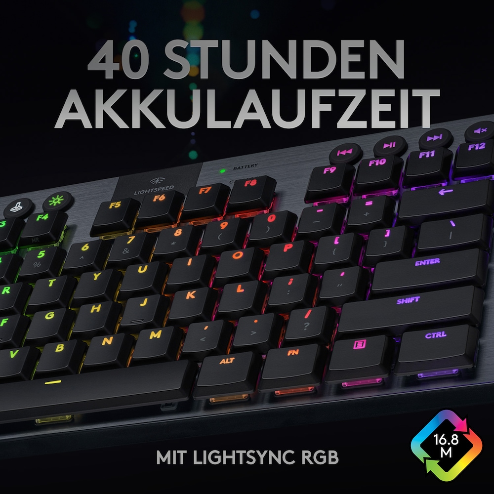 Logitech G915 TKL LIGHTSPEED Tactile Kabellose Mechanische RGB Gaming Tastatur
