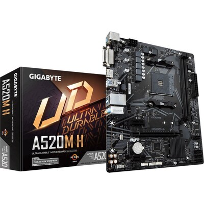 DDR mit günstig Kaufen-Gigabyte A520M H mATX Mainboard Sockel AM4 HDMI/DVI/SATA. Gigabyte A520M H mATX Mainboard Sockel AM4 HDMI/DVI/SATA <![CDATA[• mATX Mainboard mit Sockel AMD AM4 für AMD Ryzen 3.Gen • AMD A520 Chipsatz, iGPU • 64 GB max. RAM DDR4, ohne TDP-Einschrän