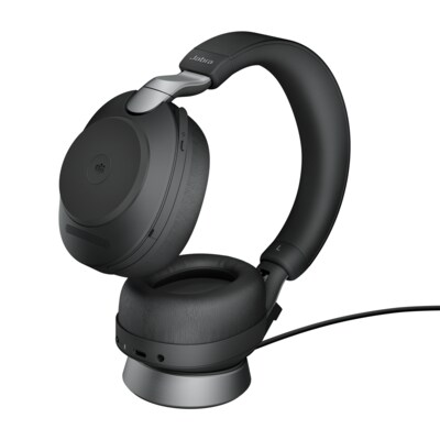 Lautsprecher günstig Kaufen-Jabra Evolve 2 85 UC Stand Wireless Bluetooth Stereo Headset schwarz Ladestation. Jabra Evolve 2 85 UC Stand Wireless Bluetooth Stereo Headset schwarz Ladestation <![CDATA[• Geräuschisolierendes Design für mehr Konzentration, 40mm Lautsprecher • akt