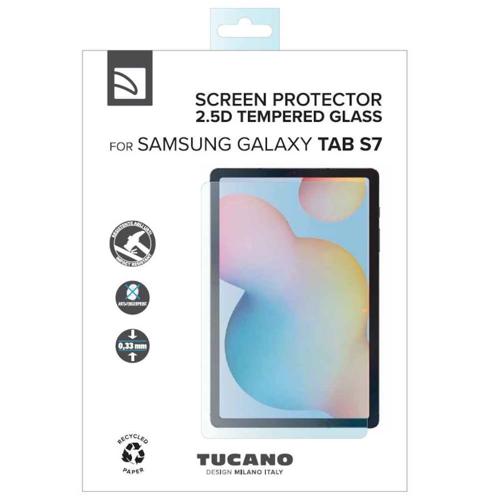 Tucano Schutzfolie aus gehärtetem Glas für Samsung Tab S7 11, klar