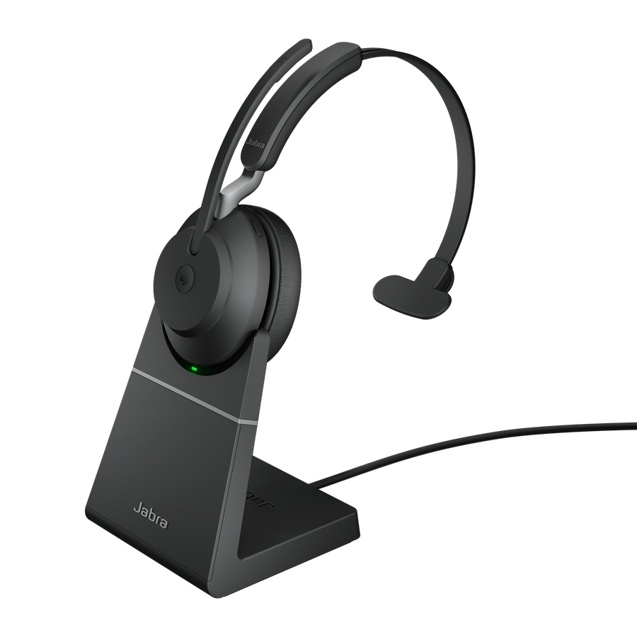 Jabra Evolve 2 65 MS Wireless Mono Headset schwarz m. Ladestation