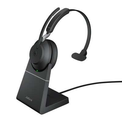 Set Blue günstig Kaufen-Jabra Evolve 2 65 UC Wireless Bluetooth Mono Headset schwarz m. Ladestation. Jabra Evolve 2 65 UC Wireless Bluetooth Mono Headset schwarz m. Ladestation <![CDATA[• Geräuschisolierendes Design für mehr Konzentration • Lange Akkulaufzeiten und verbess