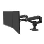 Ergotron LX Dual Monitorarm f&uuml;r zwei Monitore, Tischhalterung (Schwarz)