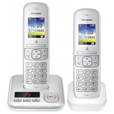 Panasonic KX-TGH722G schnurloses DECT Festnetztelefon AB, 2x Mobilteil silber