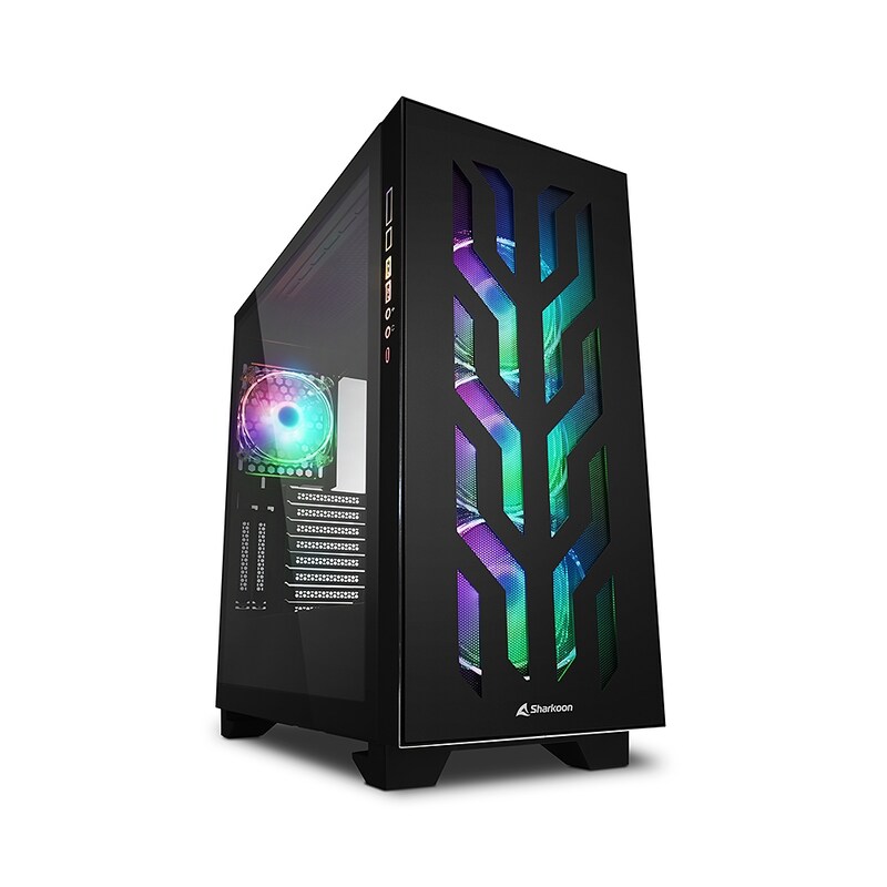 Sharkoon Elite Shark CA300T Tower ATX Gaming Gehäuse RGB, Seitenfenster