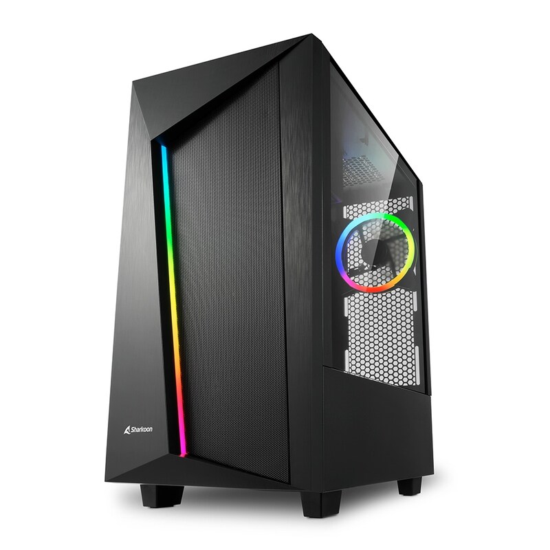 Sharkoon REV100 Midi-Tower ATX Gaming Gehäuse RGB, Seitenfenster