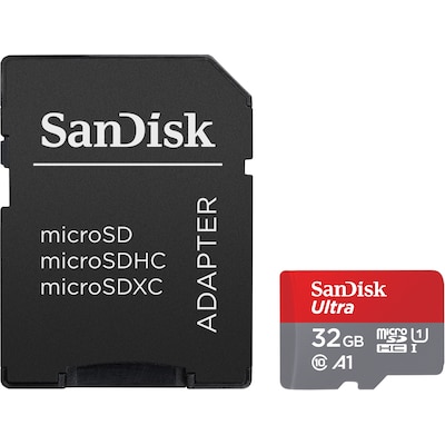 MicroSD Speicher günstig Kaufen-SanDisk Ultra 32 GB microSDHC Speicherkarte Kit 2020 (120 MB/s, Cl 10, U1, A1). SanDisk Ultra 32 GB microSDHC Speicherkarte Kit 2020 (120 MB/s, Cl 10, U1, A1) <![CDATA[• Speichertyp: microSDHC (UHS-I) inklusive SD-Adapter • Speicherkapazität: 32 GB �