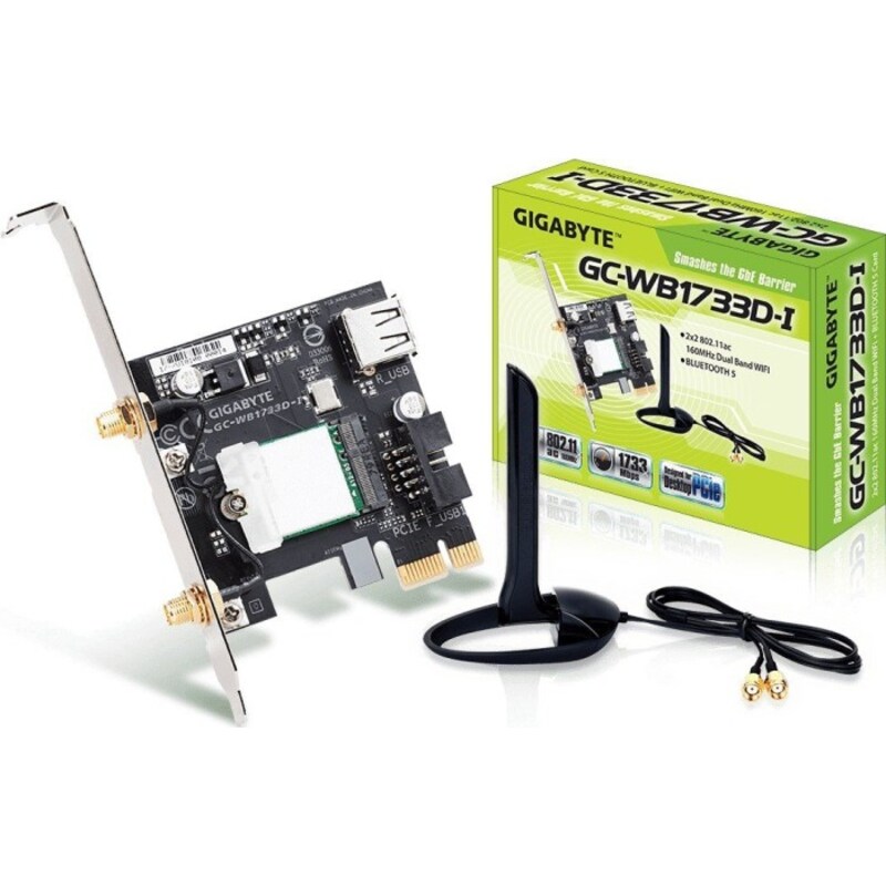 Gigabyte GC-WB1733D-I, 2.4GHz/5GHz WLAN Karte, Bluetooth 5.1 LE, PCIe x1