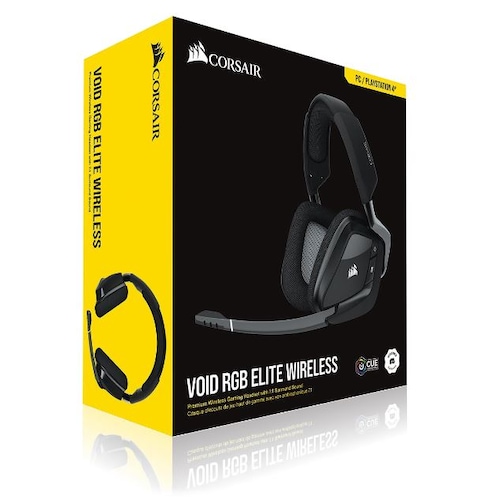 Corsair Void RGB Elite Kabelloses Premium 7.1 Stereo Gaming Headset Carbon