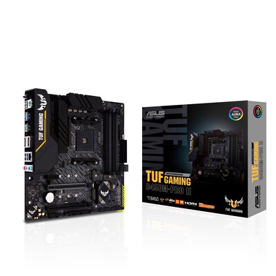 HD PRO günstig Kaufen-ASUS TUF B450M-Pro Gaming II mATX Mainboard Sockel AM4 M.2/USB3.2/HDMI/DP. ASUS TUF B450M-Pro Gaming II mATX Mainboard Sockel AM4 M.2/USB3.2/HDMI/DP <![CDATA[• mATX Mainboard Sockel AM4 für AMD Ryzen, AMD A-Series • AMD B450 Chipsatz, Grafik aus Ryze