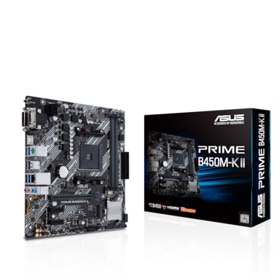 AF 2 günstig Kaufen-ASUS Prime B450M-K II mATX Mainboard Sockel AM4 M.2/USB3.2/DVI/VGA/HDMI. ASUS Prime B450M-K II mATX Mainboard Sockel AM4 M.2/USB3.2/DVI/VGA/HDMI <![CDATA[• mATX Mainboard mit Sockel AMD AM4 • AMD B450 Chipsatz, Radeon Vega Grafik (Ryzen CPU) Grafik 