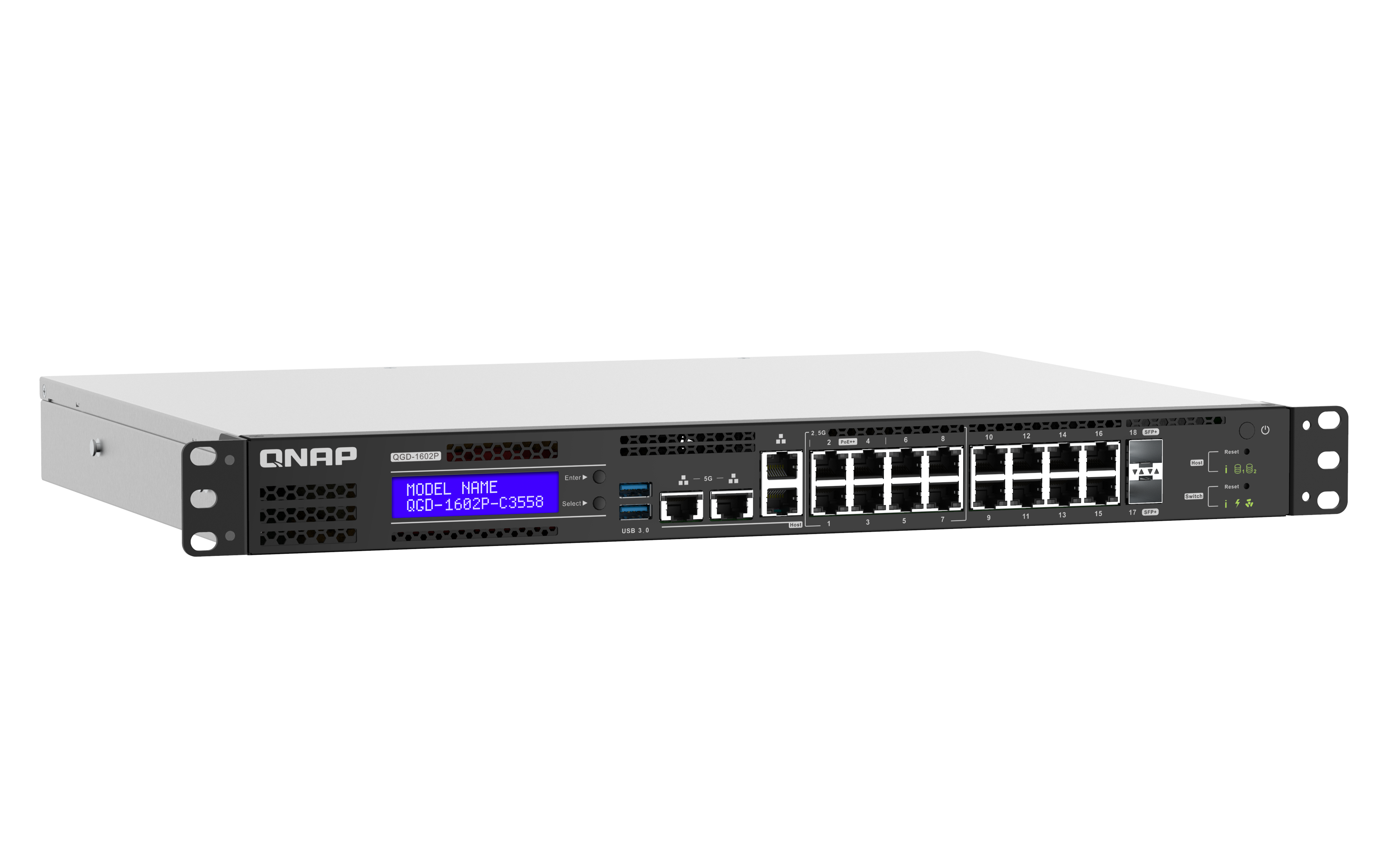 QNAP QGD-1602P-C3558-8GB Switch Web Managed 18 Port 2,5Gbps PoE, 2 SFP+