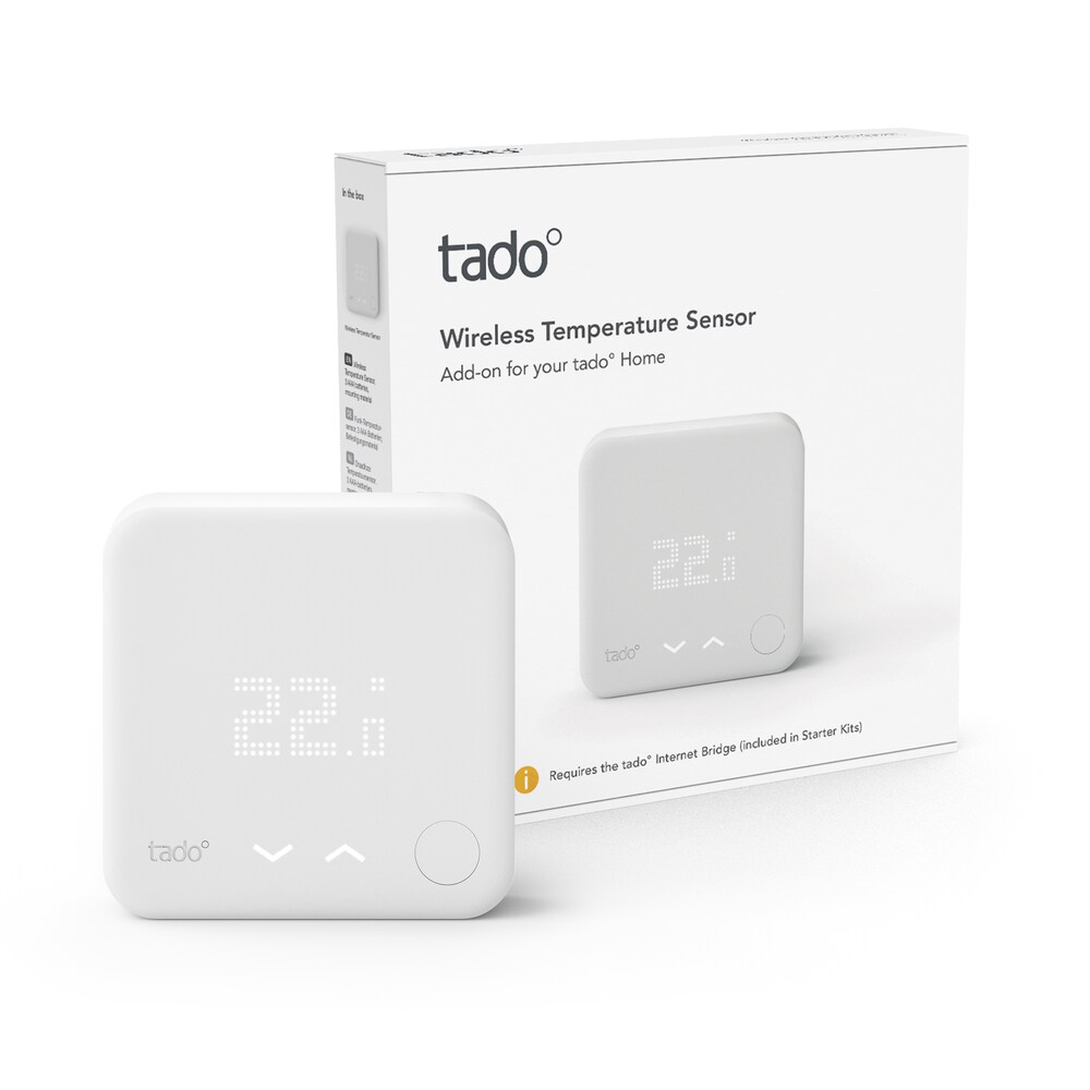 tado° Funk-Temperatursensor - Zusatzprodukt für Smarte Heizkörper-Thermostate