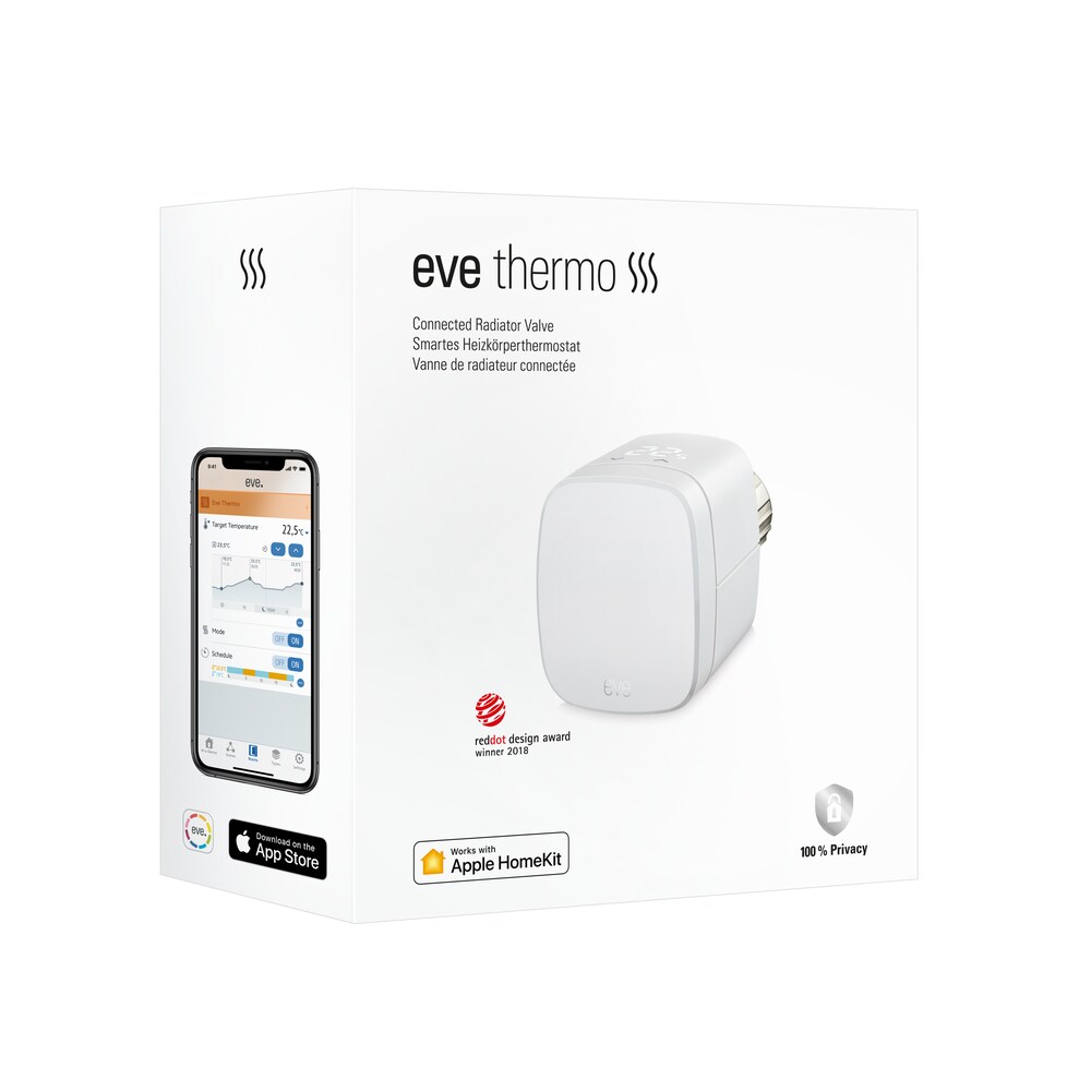 Eve Thermo - 5er Set Smartes Heizkörperthermostat mit Display für Apple HomeKit
