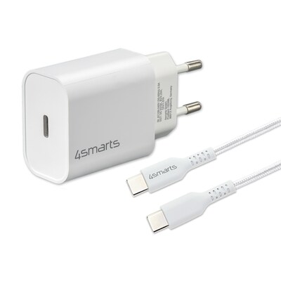 4smarts Schnelllade-Set 20W mit 1.5m USB-C zu USB-C Kabel