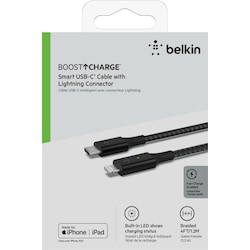 Belkin Smart LED USB-C auf Lightning Kabel 1,2m schwarz