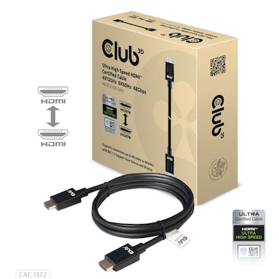 Club  günstig Kaufen-Club 3D HDMI 2.1 Kabel 2m Ultra High Speed 4K120Hz, 8K60Hz St./St. schwarz. Club 3D HDMI 2.1 Kabel 2m Ultra High Speed 4K120Hz, 8K60Hz St./St. schwarz <![CDATA[• HDMI-Kabel • Anschlüsse: HDMI A und HDMI A • Farbe: schwarz, Länge: 2,0m • Ultra-Hi