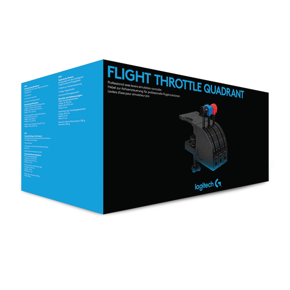 Logitech G Pro Flight Throttle Quadrant – Professionelle Achsenschalthebel