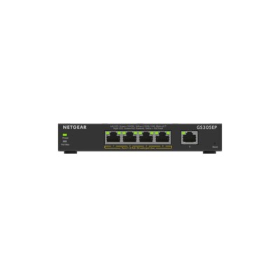 Switch 10 günstig Kaufen-Netgear GS305EP 5 Port Gigabit PoE+ Smart Managed Plus Switch. Netgear GS305EP 5 Port Gigabit PoE+ Smart Managed Plus Switch <![CDATA[• 5 Port 10/100/1000 Gigabit-Ports, 4 mit mit PoE+-Unterstützung • Full-Duplex, alle Ports sind Auto-Negotiating •