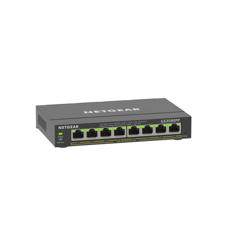 Netgear GS308EPP 8 Port Gigabit PoE+ Smart Managed Plus Switch