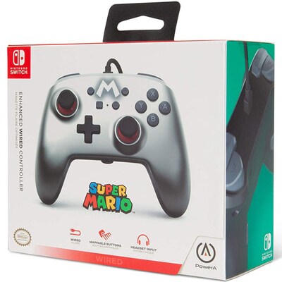 Power günstig Kaufen-Power A Enhanced Wired Controller für Nintendo Switch - Mario Silver. Power A Enhanced Wired Controller für Nintendo Switch - Mario Silver <![CDATA[• Offizielle Lizenz von Nintendo • Ergonomisches Design mit Nintendo Switch-Tastenlayout • 