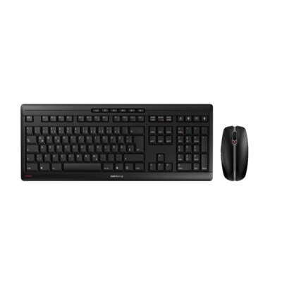 Griechisch/Deutsch günstig Kaufen-Cherry STREAM Kabellose Maus-Tastaturkombination schwarz. Cherry STREAM Kabellose Maus-Tastaturkombination schwarz <![CDATA[• Kabellos, 2,4GHz, 10 m Reichweite • Tastatur-Layout: deutsch, Tastatur-Nummernblock integriert • 6 Maustasten, Scrollrad mi