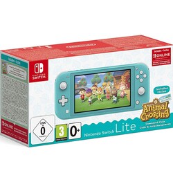 Nintendo Switch Lite Konsole t&uuml;rkis + Animal Crossing + 3 Monate Mitgliedschaft