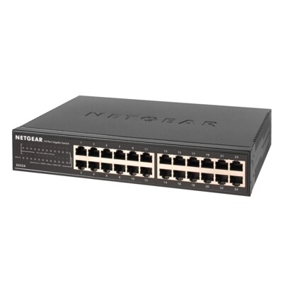 Li Po günstig Kaufen-Netgear GS324 24-Port Gigabit Ethernet Switch. Netgear GS324 24-Port Gigabit Ethernet Switch <![CDATA[• 24x 100/1000 Base-T-RJ45-Ports • Lüfterloses Design für leisen Betrieb • Plug-and-play, keine Einrichtung erforderlich • Ideal für Heimnetzw