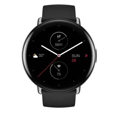 Zepp E Smartwatch rund GPS Onyx schwarz Elastomer-Armband