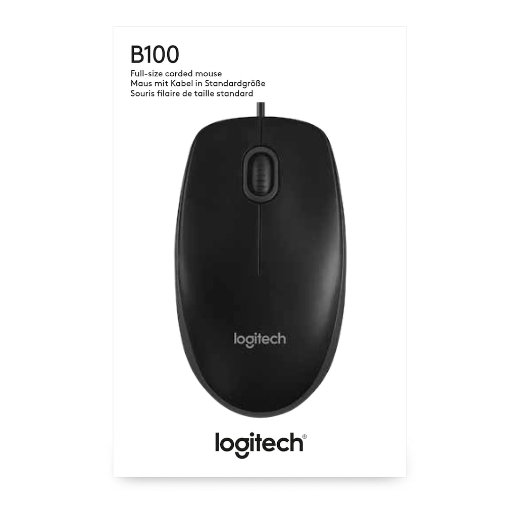 Logitech B100 Kabelgebundene Optische Maus Schwarz Bulk