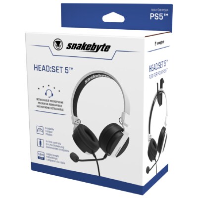 HOMEDECOR&DESIGN günstig Kaufen-Snakebyte Playstation Headset HEAD:SET 5 (PS5) weiß. Snakebyte Playstation Headset HEAD:SET 5 (PS5) weiß <![CDATA[• Hersteller: Snakebyte • Zubehörart: Headset • Faltbares und komfortables Design • 40 mm-Audiotreiber für ausgezeichnete