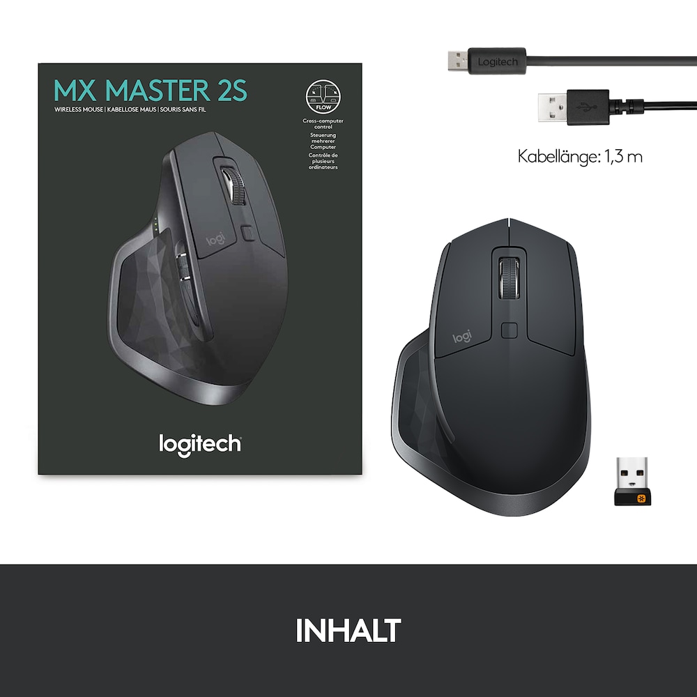 Logitech MX Master 2S Kabellose Maus graphit