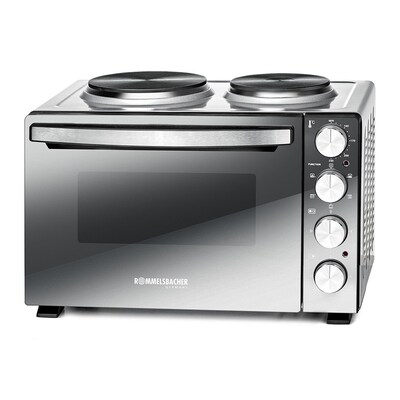 Of A günstig Kaufen-Rommelsbacher KM 3300 Kleinküche mit 2 Kochplatten. Rommelsbacher KM 3300 Kleinküche mit 2 Kochplatten <![CDATA[• 2 Kochplatten und 30l Backofen, Backformen bis 28cm Tiefe • doppelwandiges Gehäuse mit wärmeisolierender Dämmung • mit mot