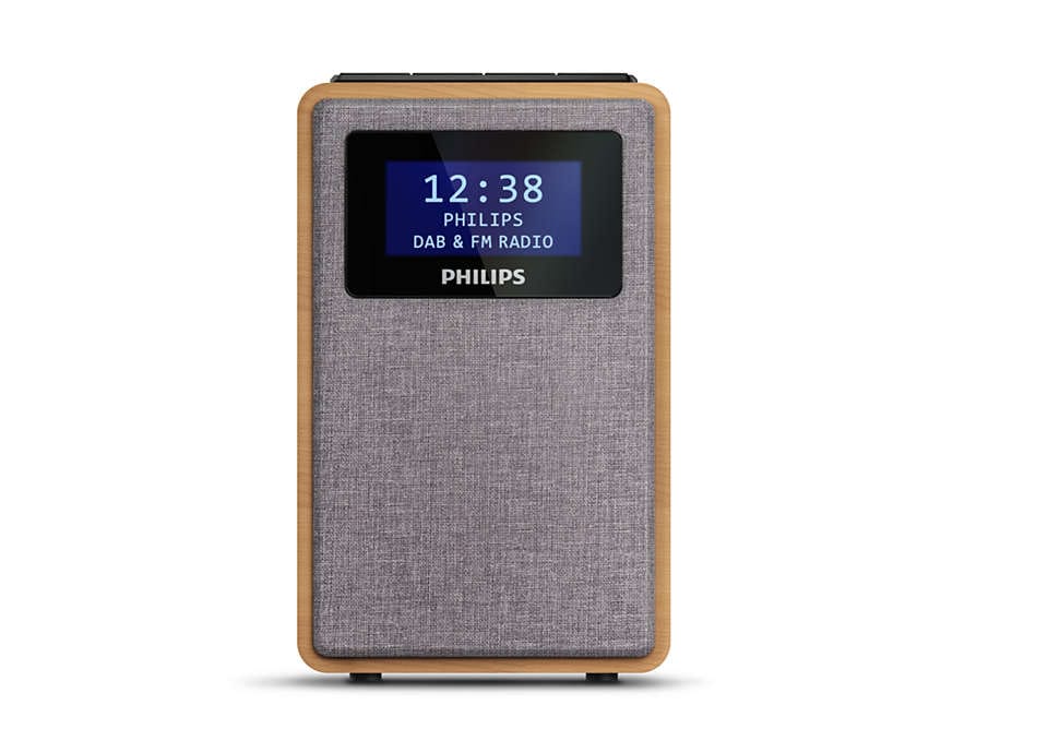 Philips TAR5005/10 Radio DAB+ Radio mit Wecker braun/grau