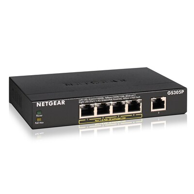 Netgear GS305P 5-Port Gb PoE Switch 63W unmanaged, lüfterlos