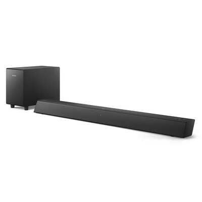 An 3  günstig Kaufen-Philips Soundbar TAB5305/12 schwarz kabelloser Subwoofer. Philips Soundbar TAB5305/12 schwarz kabelloser Subwoofer <![CDATA[• Sound für Musik, TV, Filme und mehr • 2.1-Kanal, mit Bluetooth, kabelloser Subwoofer • Satter Sound mit 70 Ausgangsleistun