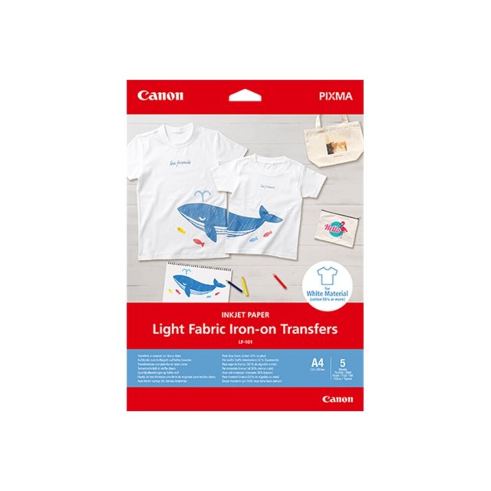 Canon LF-101 Light Fabric Iron-on Transfers, A4, 5 Blatt