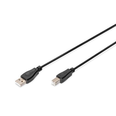 Schwarz Und günstig Kaufen-DIGITUS USB 2.0 Anschlusskabel 1,8m Typ A - B St/St, schwarz. DIGITUS USB 2.0 Anschlusskabel 1,8m Typ A - B St/St, schwarz <![CDATA[• USB-Kabel • Anschlüsse: USB Typ A und USB Typ B • Farbe: schwarz, Länge: 1,8m • Übertragungsrate bis zu 480 Mb