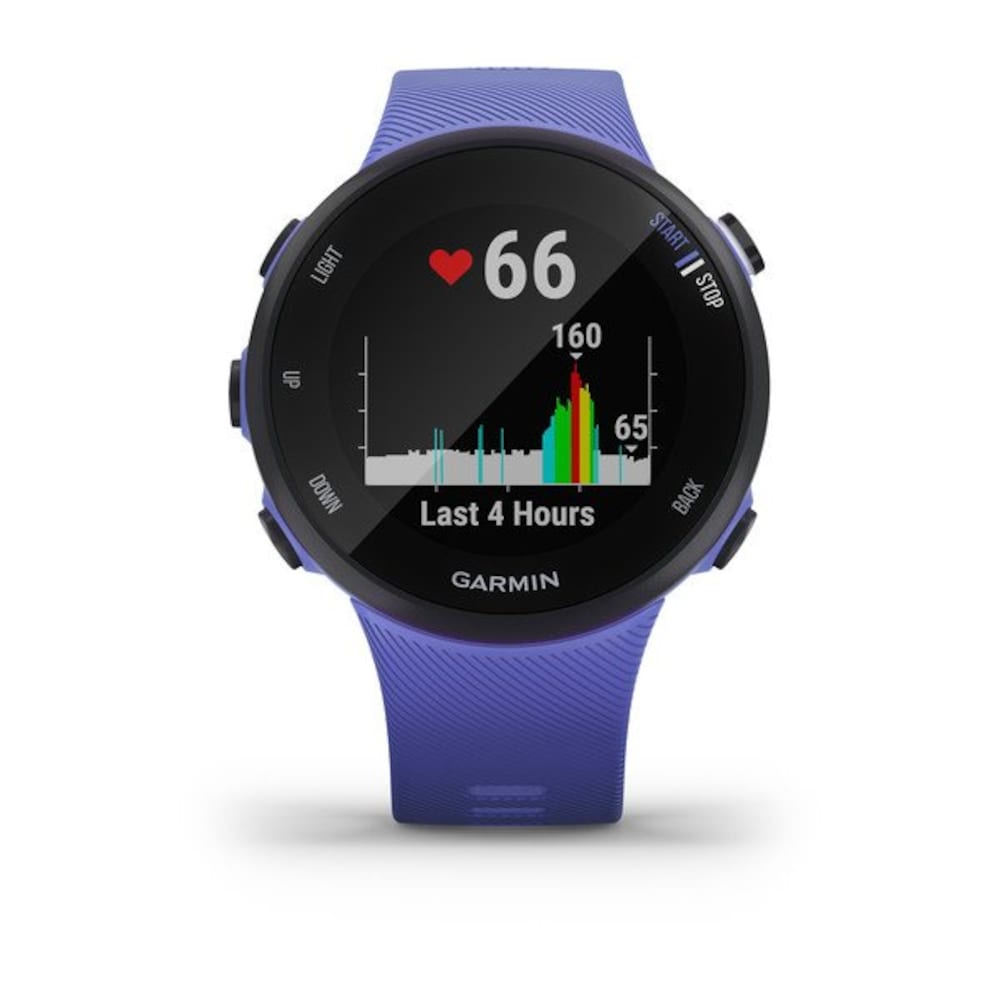 Garmin Forerunner 45 s GPS-Sportuhr schwarz/lila HR-Sensor Smartwatch-Funktionen