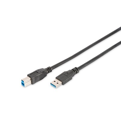 DIGITUS USB 3.0 Anschlusskabel 1,8m Typ A - B St/St, schwarz